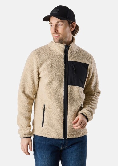 Swedemount Lofoten Pile Jacket Beige/Black Xl Fleecetrøyer