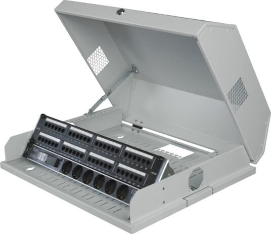 Lanview By Logon Rack Skap 3U (Rotatable) + 5U (Horizontal) 537 X 475Mm Slim Veggmonterbar Hvit 8U 19"