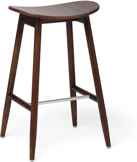 Massproductions - Icha Bar Stool H 650 Walnut Stained Beech Utan Klädsel Barstoler Chris Martin Tre Farget
