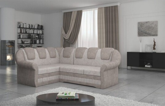 Seksjonssofa Eltap Lord II 243x195x112 cm Dora 21 Dora 22 Beige Brun Venstre