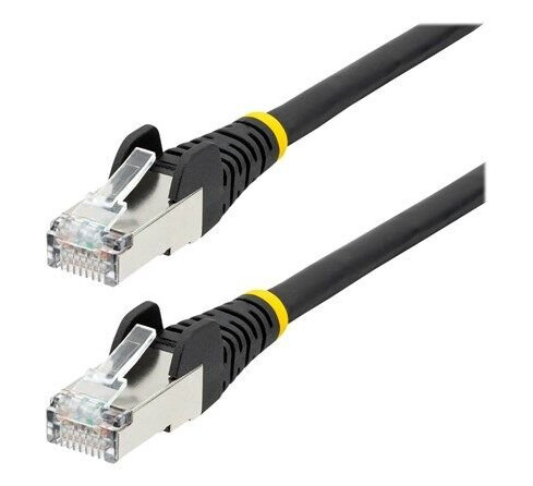 2m CAT6a Ethernet Cable - Black - Low Smoke Zero Halogen (LSZH) - 10GbE 500MHz 100W PoE++ Snagless RJ-45 w/Strain Reliefs S/FTP Network Patch Cord - patch cable - 2 m - black