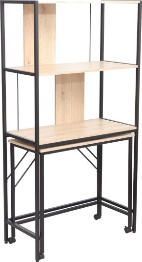 Skrivebord/hylle HOME4YOU Lester 84x40x160 cm melamin lyst tre / svart