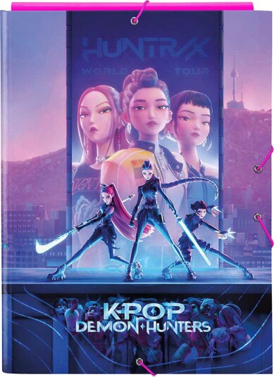 K-Pop Demon Hunters A4Mappe med 3 Klaffer K-Pop Demon Hunters A4Mappe med 3 Klaffer