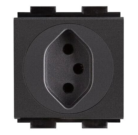 Crestron Electronics Crestron FT2A-PWR-SW series FT2A-PWR-SW-1-BASIC power socket-outlet power outlet module single Switzerland 1 gang 1 power socket black