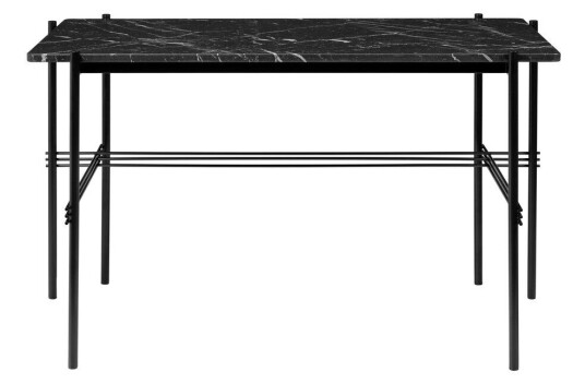 Gubi TS Desk skrivebord marble black, sortlakkert stål