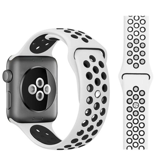 INCOVER Apple Watch Tofarget Silikon Smartwatch-rem (SE/40/38mm) - Hvit / Svart