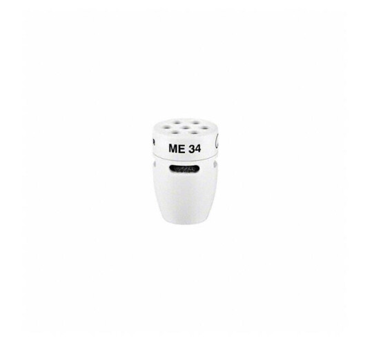 Sennheiser Me 34 W Miniature Cardioid Microphone Head In Hvit Finish Sennheiser Me 34 W Miniature Cardioid Microphone Head In Hvit Finish