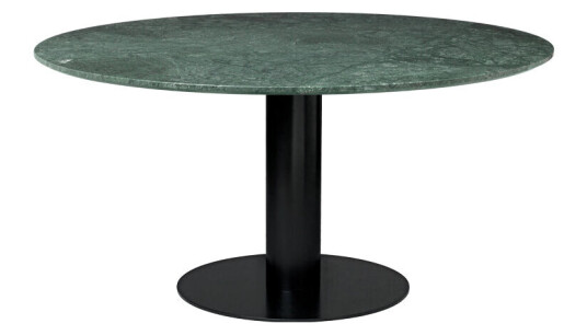 Gubi 2.0 spisebord marble green, Ø 150, sort stativ