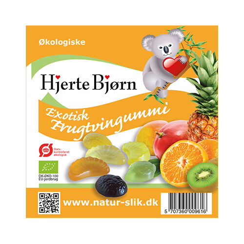 Hjerte Bjørn Fruktgele figurer eksotisk Ø 100g Hjerte Bjørn Fruktgele figurer eksotisk Ø 100g