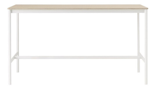 Muuto Base High barbord oak, hvitt stativ, plywoodkant, b 85 l 190 h 105