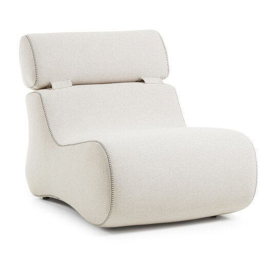 Kave Home - Club Loungestol m. nakkestøtte - Beige Unoliving