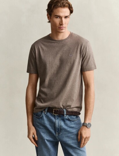 Gant Shield T Shirt Brown L