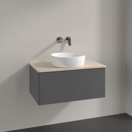 Villeroy & Boch Antao Servantskap med 1 skuff 80x50x36 cm u/lys Antrasitt/Crème Villeroy & Boch Antao Servantskap med 1 skuff 80x50x36 cm u/lys Antrasitt/Crème