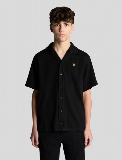 Lyle & Scott Ss Waffle Shirt Black 122 128 Lyle & Scott Ss Waffle Shirt Black 122 128