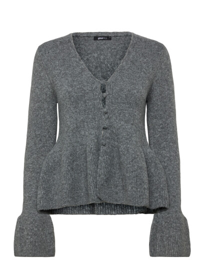 Gina Tricot Knitted Peplum Cardigan Grey M Gina Tricot Knitted Peplum Cardigan Grey M