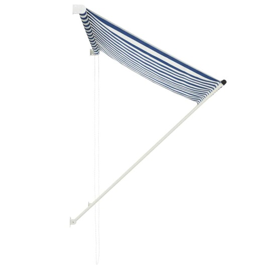 vidaXL Uttrekkbar markise 150x150 cm blå og hvit