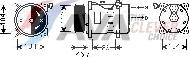 AVA COOLING SYSTEMS VNAK288 AC-kompressor