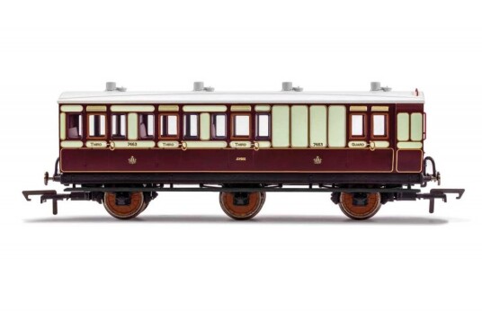 Hornby LNWR 6 Wheel Brake 3rd Class Coach No.7463 m/Lys -Era 2