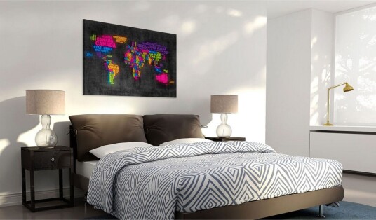 Bilde Map of the world Italian 120x80 Artgeist sp. z o. o.