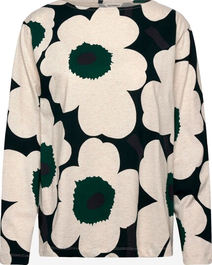 Marimekko Huljua Unikko DARK GREEN BEIGE MELANGE L Marimekko Huljua Unikko DARK GREEN BEIGE MELANGE L
