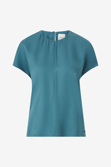 Calvin Klein - Topp Natural Sheen SS Gathered Blouse - Grønn