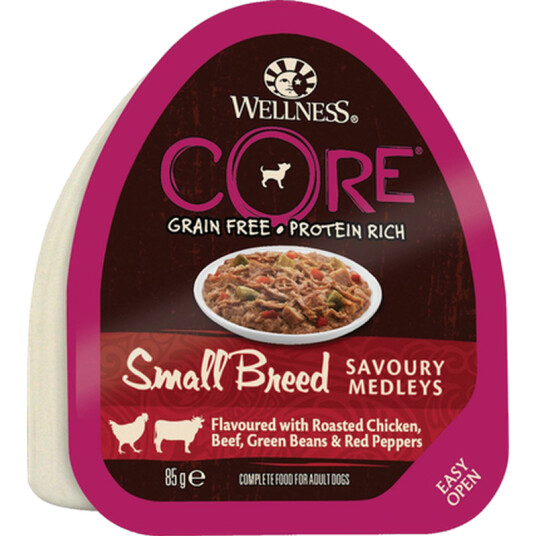 Dog Adult Savoury Medleys Small Breed Kylling Biff Bønner Og Pepper Våt 12 X 85 G