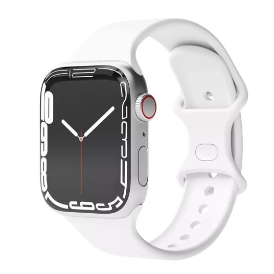 Vonmählen Apple Watch (42/44/SE/45/49MM) Loop Band Silikon Reim - Hvit
