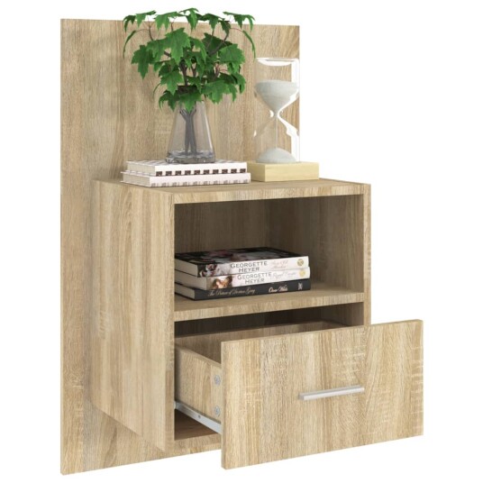 vidaXL Veggmonterte nattbord 2 stk sonoma oak