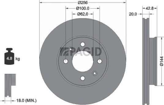 PAGID 55954NC Bremseskive PAGID 55954NC Bremseskive