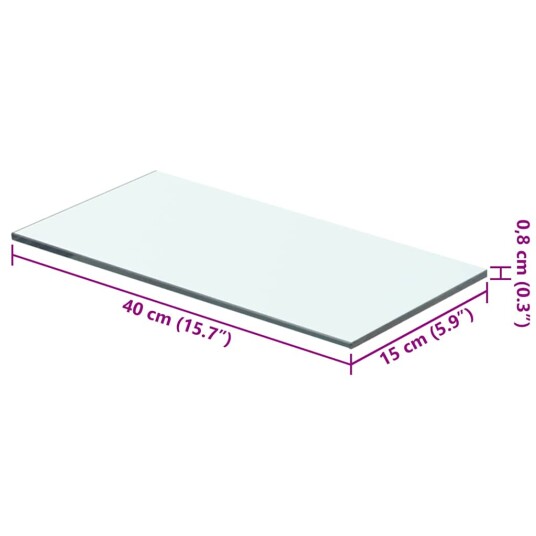 vidaXL Hyllepanel klart glass 40x15 cm vidaXL Hyllepanel klart glass 40x15 cm
