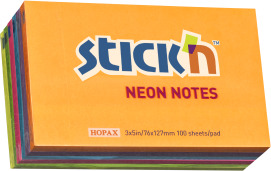 Notesblok 76X127mm 100 Blad 6 Pakke Assorteret Neon