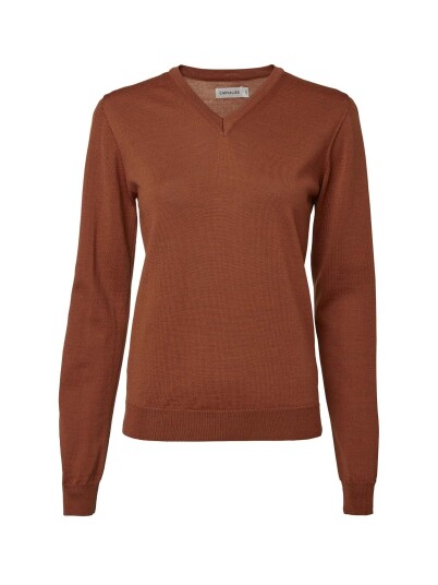 Chevalier Blaise V Neck Merino Pullover Women Amber 36W Chevalier Blaise V Neck Merino Pullover Women Amber 36W