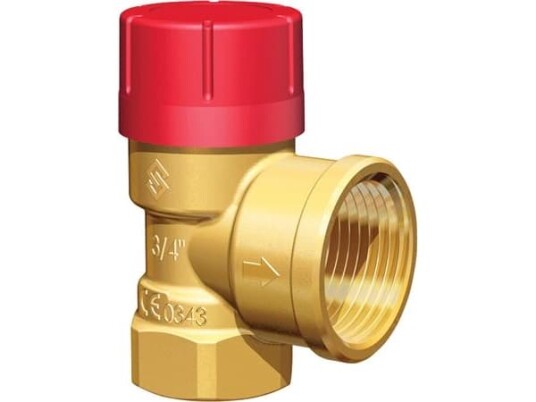 FLAMCO Sikkerhedsventil 3/4" 2,5 bar med muffe. tåler medier med op til 50% glykol.