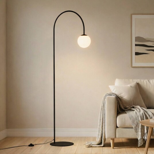 Buelampe Nova Domiluce Sort Stue / spisestue Metall Moderne Buet gulvlampe