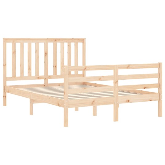 vidaXL Sengeramme med hodegavl 4FT6 double heltre 8720845993917