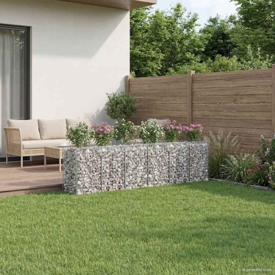 Gabion hevet seng 3 pcs Sølv