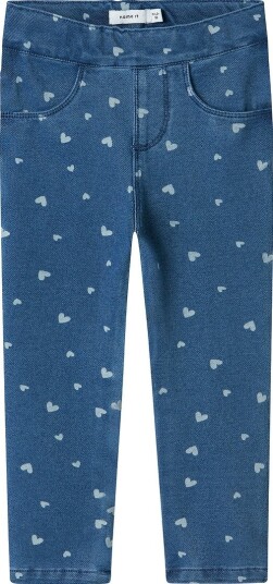 Name It Medium Blue Denim Heart Nmfsalli Slim Dnm Leggings 2352 Vb Noos 86