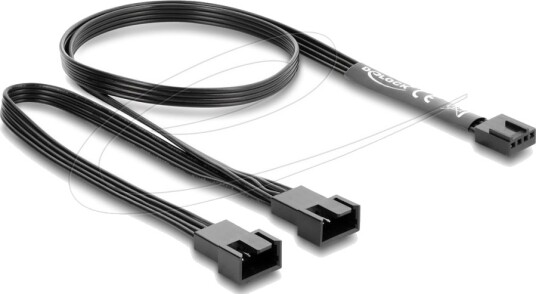 Delock - Viftestrømsplitter - 4-Pins Pwm (Hunn) Til 4-Pins Pwm (Hann) - 12 V - 1 A - 50 Cm - 20/50 Cm - Y-Formet - Svart