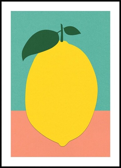 Lemon With Two Leaves Poster Plakat / 30x40cm Lemon With Two Leaves Poster Plakat / 30x40cm