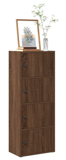 Bokhylle brun eik 40x24x102 cm konstruert tre