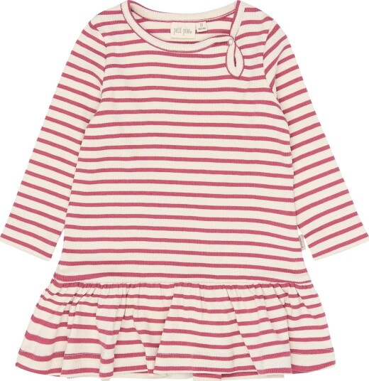 Petit Piao Kjole PPSky Mauvewood Striped Petit Piao 6 år (116) Kjole Beige Bordeaux Hvit Rosa