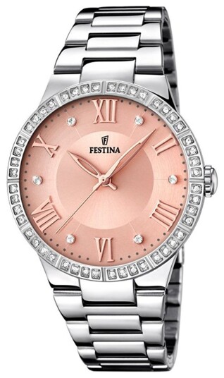 Festina Dameklokke F16719 3 Rosegullfarget/Stål Ø37 mm Festina Dameklokke F16719 3 Rosegullfarget/Stål Ø37 mm