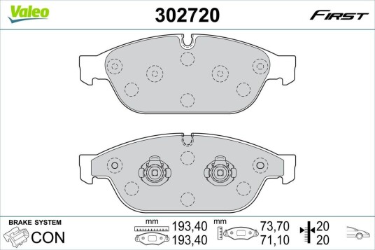Bremseklosser VALEO 302720