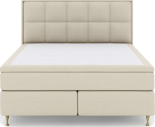 Select No 6 Komplett Sengepakke 210x210 Fast Memory/Pocket - Beige/Gullben