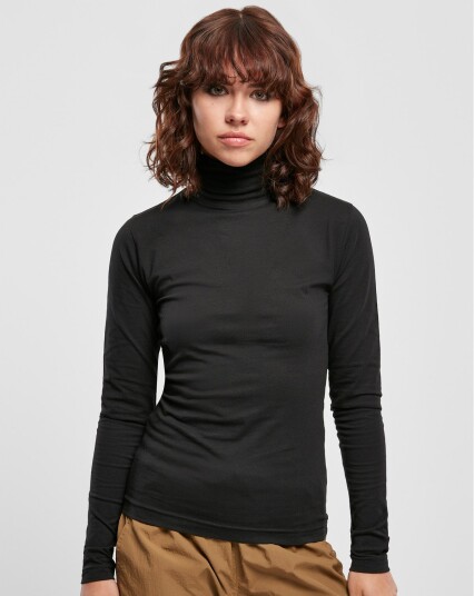 Urban Classics Basic Turtleneck for kvinner Svart