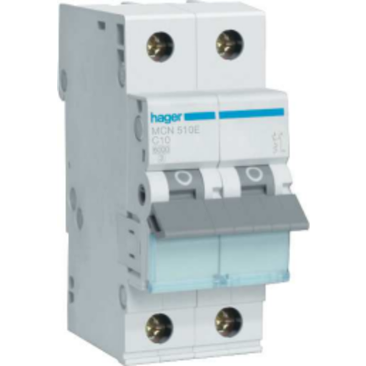 Hager Miniature circuit breaker mcb 1p+n 6ka c-10a (3250614314261)