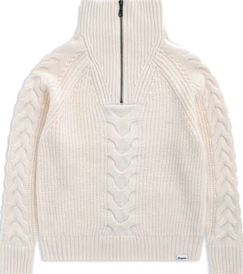 Bergans Milde Knitted Half Zip Ullgenser Dame Creme XS XS
