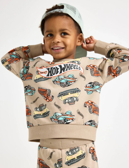Lindex Sweatshirt Hot Wheels Beige 140
