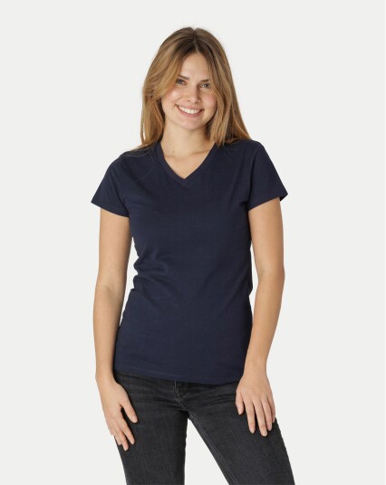 Neutral Organic - Ladies Fitted V-neck T-shirt Blå