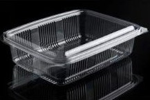 Plastbæger Catersource 1250 Ml 140X195x60 Mm Firkantet Hængslet Låg Rpet Klar,100 Stk/Ps 100 Stk.